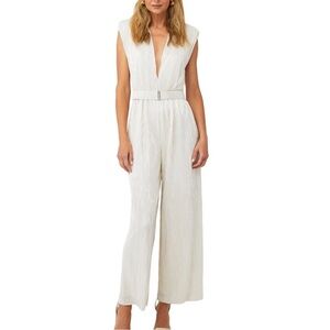 Sabina Musayev Saffron White‎ Metallic Jumpsuit Size S